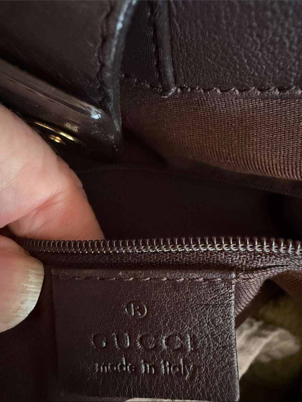 Gucci Beige & Brown GG Canvas Shoulder Bag with Leather Trim - Picture 4 of 7